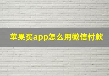 苹果买app怎么用微信付款