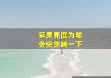 苹果亮度为啥会突然暗一下