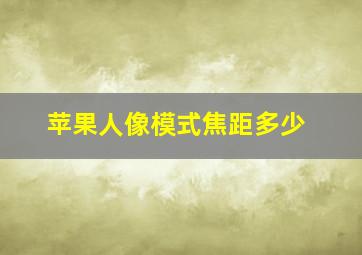 苹果人像模式焦距多少