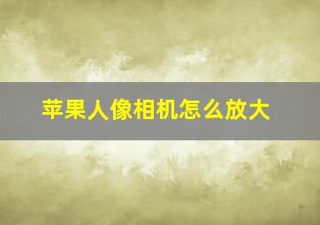 苹果人像相机怎么放大