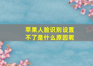 苹果人脸识别设置不了是什么原因呢