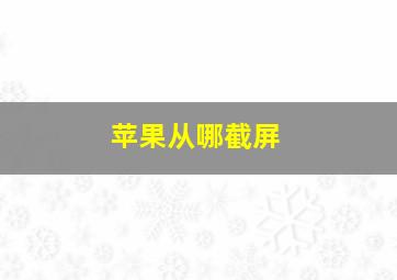 苹果从哪截屏