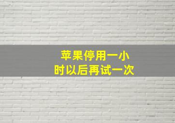 苹果停用一小时以后再试一次