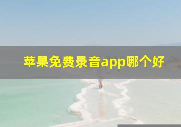 苹果免费录音app哪个好