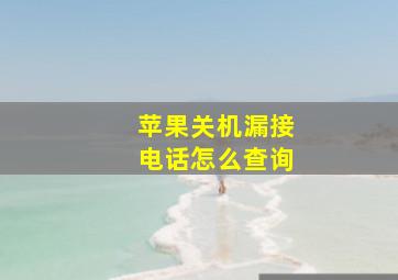 苹果关机漏接电话怎么查询