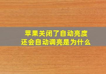 苹果关闭了自动亮度还会自动调亮是为什么