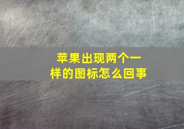 苹果出现两个一样的图标怎么回事