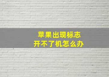 苹果出现标志开不了机怎么办