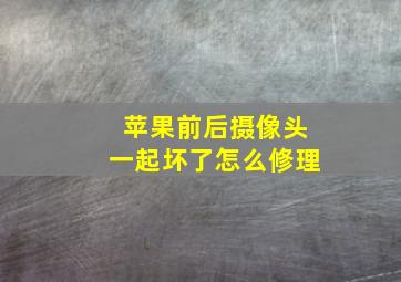 苹果前后摄像头一起坏了怎么修理