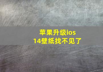 苹果升级ios14壁纸找不见了