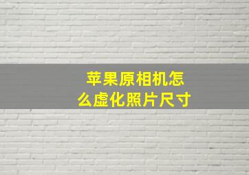 苹果原相机怎么虚化照片尺寸