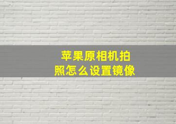 苹果原相机拍照怎么设置镜像