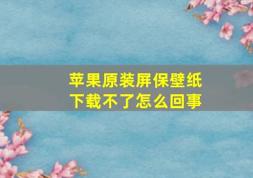 苹果原装屏保壁纸下载不了怎么回事