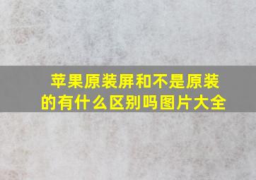 苹果原装屏和不是原装的有什么区别吗图片大全