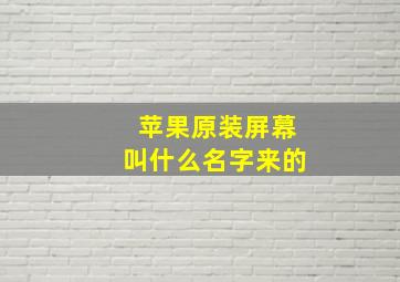 苹果原装屏幕叫什么名字来的