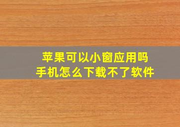 苹果可以小窗应用吗手机怎么下载不了软件