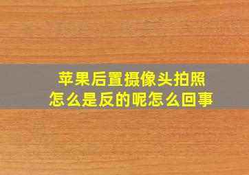 苹果后置摄像头拍照怎么是反的呢怎么回事