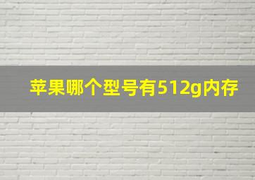 苹果哪个型号有512g内存