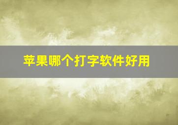 苹果哪个打字软件好用