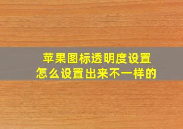 苹果图标透明度设置怎么设置出来不一样的