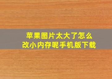 苹果图片太大了怎么改小内存呢手机版下载