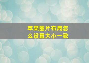 苹果图片布局怎么设置大小一致