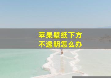 苹果壁纸下方不透明怎么办