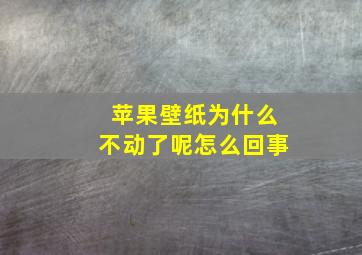 苹果壁纸为什么不动了呢怎么回事