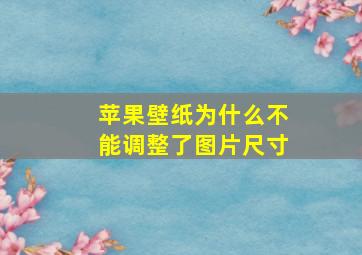 苹果壁纸为什么不能调整了图片尺寸