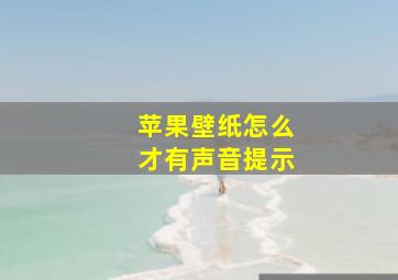 苹果壁纸怎么才有声音提示