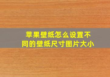 苹果壁纸怎么设置不同的壁纸尺寸图片大小