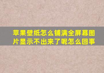 苹果壁纸怎么铺满全屏幕图片显示不出来了呢怎么回事