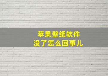 苹果壁纸软件没了怎么回事儿