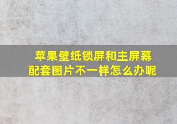 苹果壁纸锁屏和主屏幕配套图片不一样怎么办呢