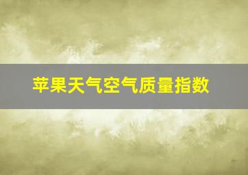 苹果天气空气质量指数