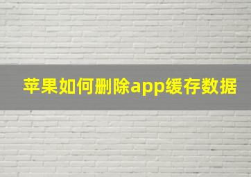 苹果如何删除app缓存数据