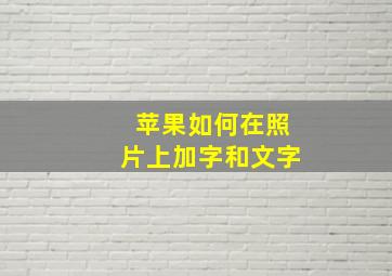 苹果如何在照片上加字和文字