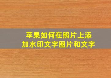 苹果如何在照片上添加水印文字图片和文字