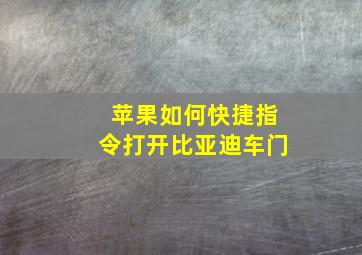 苹果如何快捷指令打开比亚迪车门