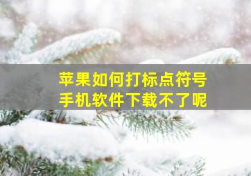 苹果如何打标点符号手机软件下载不了呢