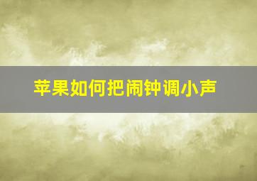 苹果如何把闹钟调小声