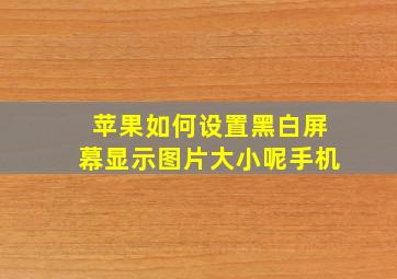 苹果如何设置黑白屏幕显示图片大小呢手机