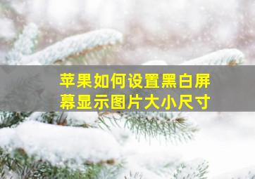 苹果如何设置黑白屏幕显示图片大小尺寸