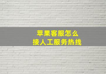 苹果客服怎么接人工服务热线