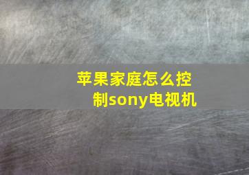 苹果家庭怎么控制sony电视机