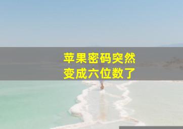 苹果密码突然变成六位数了