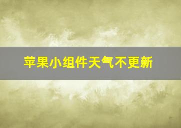 苹果小组件天气不更新