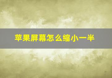 苹果屏幕怎么缩小一半