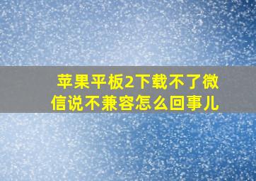 苹果平板2下载不了微信说不兼容怎么回事儿