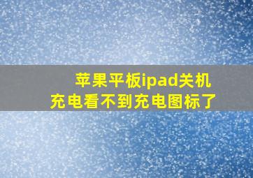 苹果平板ipad关机充电看不到充电图标了